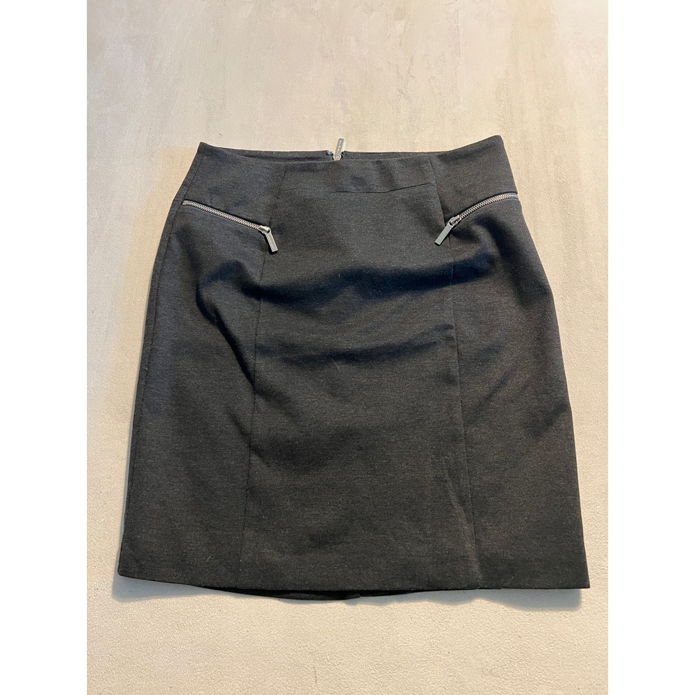 Michael Michael Kors Womens Gray Zipper Detail Pencil Skirt Size 12 Charcoal - Picture 11 of 15